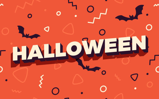 Seamless Halloween orange line party celebration line shapes background pattern.