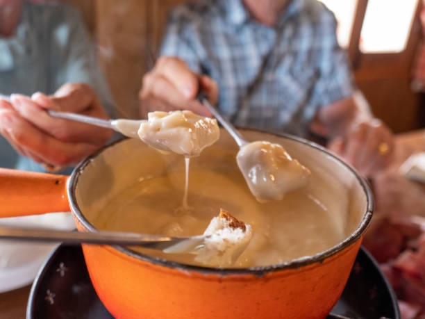 Togetherness, sharing a cheese fondue