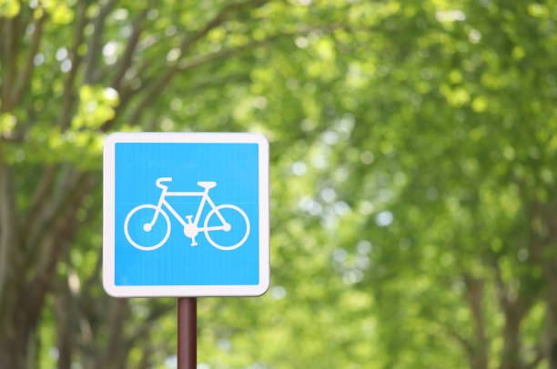 istock Bicycle lane sign Paris France 1172265672