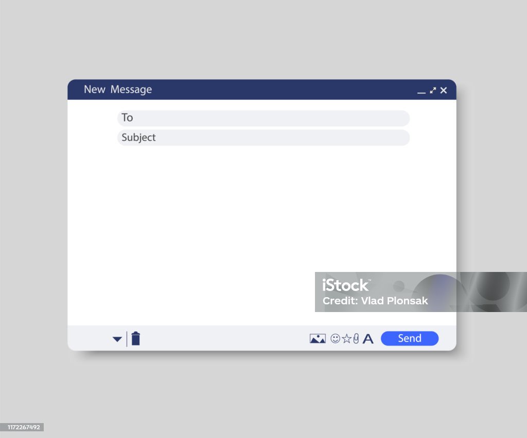 Email Window Email Blank Template Interface For Mail Message Stock ...