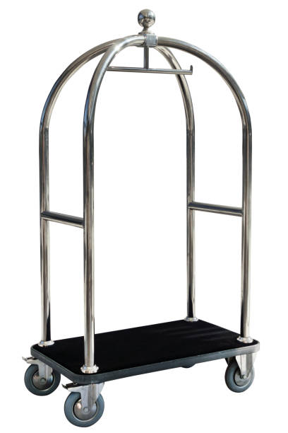シルバー ラグジュアリー ホテル ラゲージ トロリー カート - luggage cart ストックフォトと画像