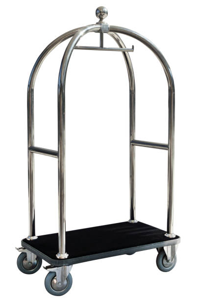 istock Silver Luxury Hotel Luggage Trolley Cart. 1172273587