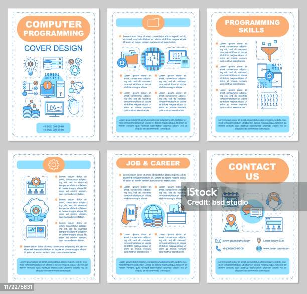 Computer Programming Brochure Template Layout Stock Illustration ...