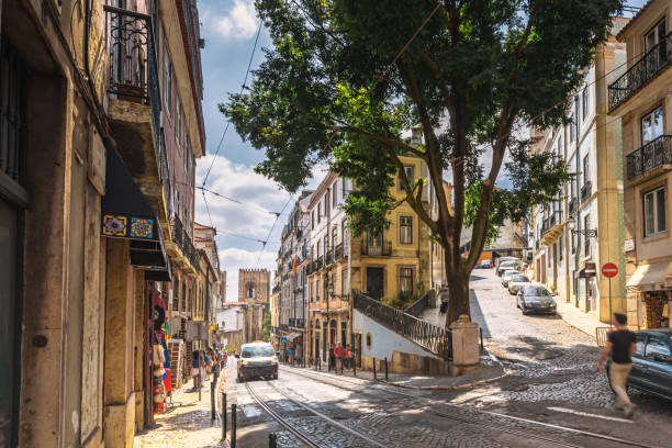 Coming down Alfama Hills in Lisbon