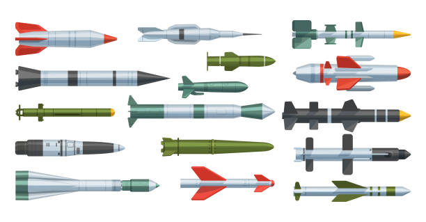 Military missilery army rocket isolated vector illustration on background vector art illustration
