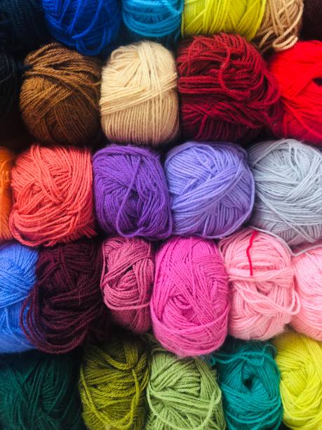 istock Background of colored threads. Balls for knitting. Goods for needlework. Hobbies & leisure 1172278252