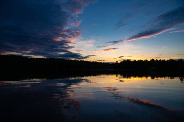 Beautiful lake sunset in Canada
