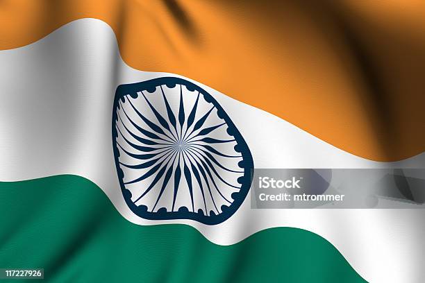 Rendering Bandiera Indiana - Fotografie stock e altre immagini di Asia - Asia, Bandiera, Bandiera dell'India