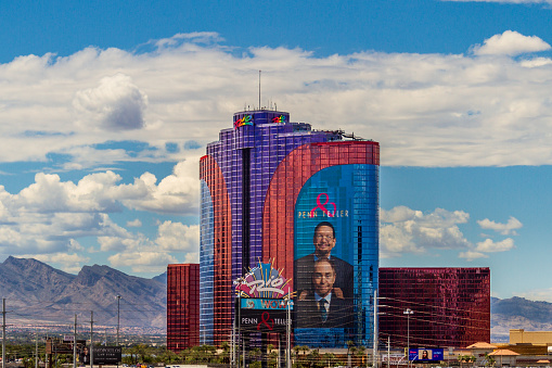 Las Vegas, NV / USA – May 11, 2019: The Rio Hotel and Casino is located west of the famous Las Vegas Strip at 3700 W Flamingo Rd, Las Vegas, Nevada.