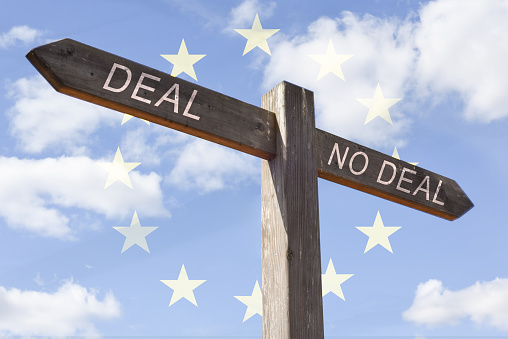 Brexit deal or Brexit no deal concept for decision of Britain leaving th EU with or without a deal
