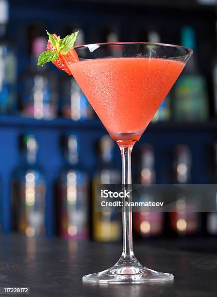 Cocktails Collection Strawberry Daiquiri Stock Photo - Download Image Now - Blended Drink, Mint Leaf - Culinary, Strawberry