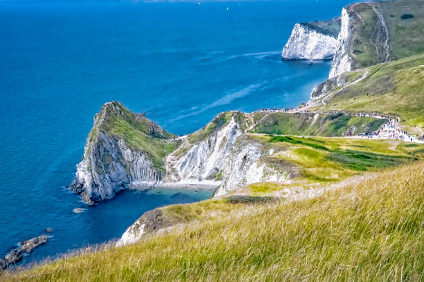 Jurassic Coast near Lulworth in Dorset, southern England Jurassic Coast near Lulworth in Dorset in southern England jurassic coast world heritage site stock pictures, royalty-free photos & images