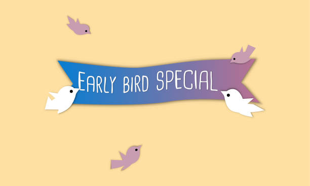 Early Bird Special discount sale event banner or poster for your website. The Early Bird Catches The Worm. Early Bird Special discount sale event banner or poster for your website. The Early Bird Catches The Worm the early bird catches the worm stock illustrations