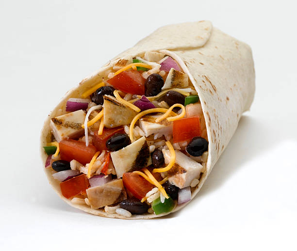 Chicken Burrito  burrito stock pictures, royalty-free photos & images
