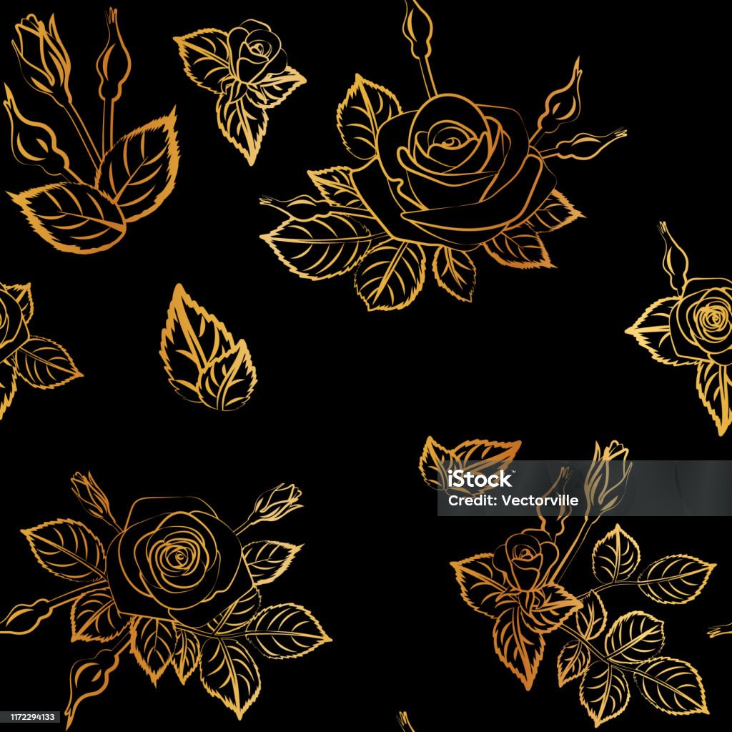 Hoa Hồng Vàng Phẳng Hoa Văn Mẫu Hình Bóng Hoa Hình Nền Kết Cấu Lặp ...