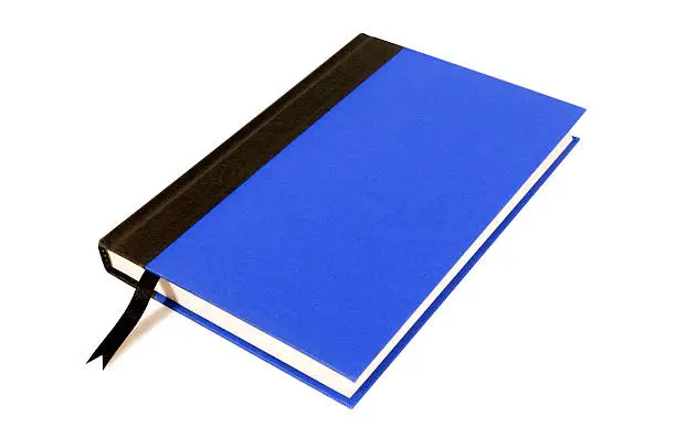 Blue and black hardback book with bookmark ribbon against a white background. If you’d like to see my complete collection please CLICK HERE.   Alternative red version of this file shown below: