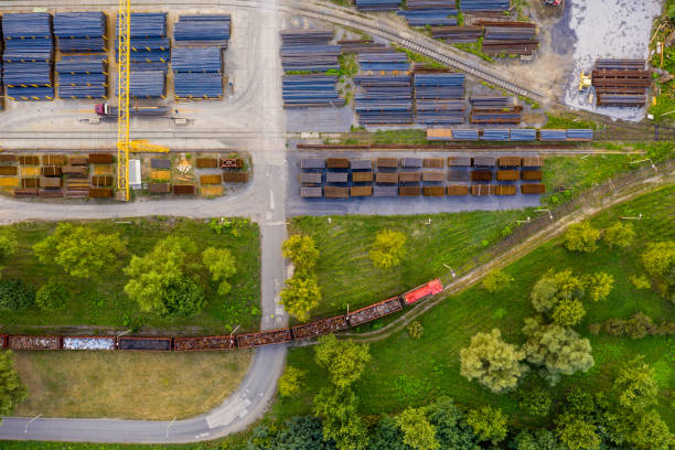 istock Aerial view of railroad 1172297342
