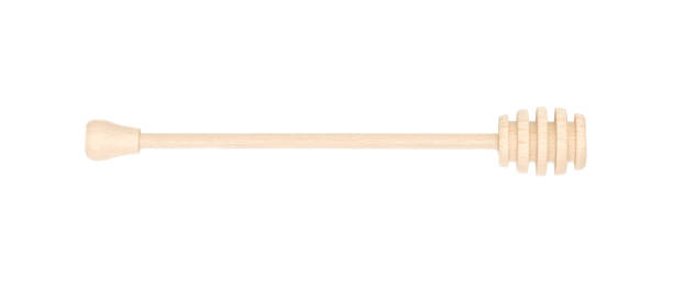 istock Wooden honey dipper isolated on white background 1172297527