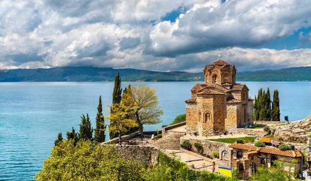 Church of St. John at Kaneo - Ohrid, Macedonia Saint John the Theologian Church at Kaneo - Lake Ohrid, Macedonia north macedonia stock pictures, royalty-free photos & images