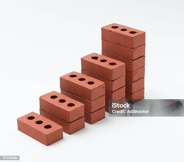 Graph Of Bricks Stock Photo - Download Image Now - Brick, Stack, Construction Industry