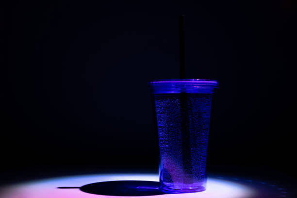 istock Plastic cup water with straw. Drink cocktail background. 1172313856