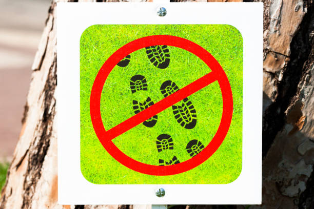 istock Sign DON'T WALK ON GRASS, background with copy space 1172315099