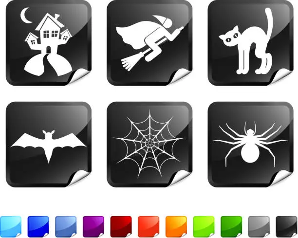 Vector illustration of Scary Halloween royalty free vector artography vector icon set