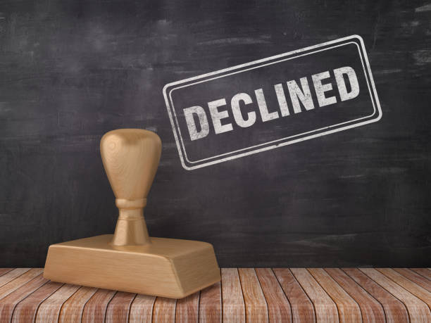 istock DECLINED Rubber Stamp on Chalkboard Background - 3D Rendering 1172316878