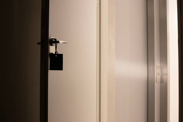 istock Modern hotel door with do not disturb sign 1172318982