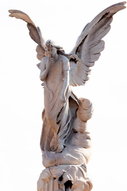 istock Angel, old statue of angle, swhite background with copy space 1172322422