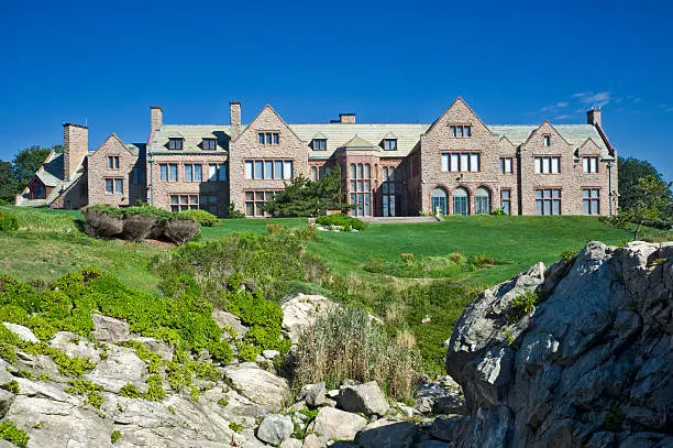 Mansion Overlooking the Ocean on the Newport Rhode Island Cliff Walk