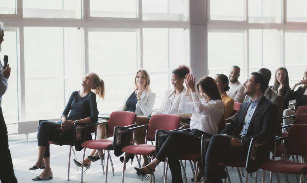 istock Businessman lectures at conference event 1172325499