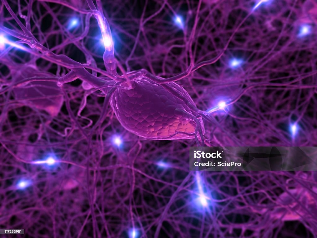 Активный neurone - Стоковые фото Аксон роялти-фри