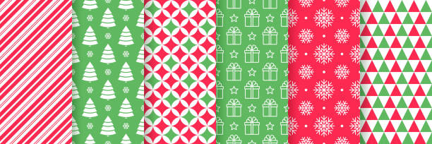 ilustraciones, imágenes clip art, dibujos animados e iconos de stock de patrón sin costuras de navidad.  ilustración vectorial. papel de envoltura festivo. - pattern christmas paper seamless christmas