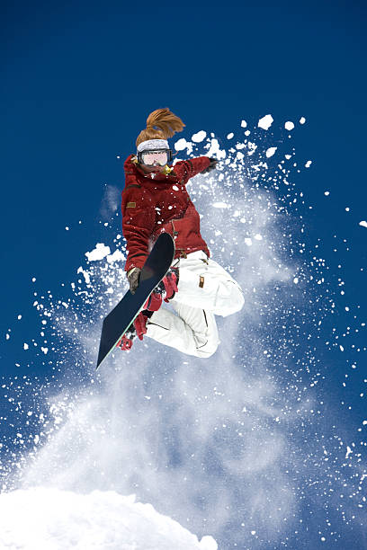 Extreme Snowboarder stock photo