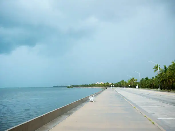 Photo of A large rain storm brews in the open waters between Key west, Florida, USA