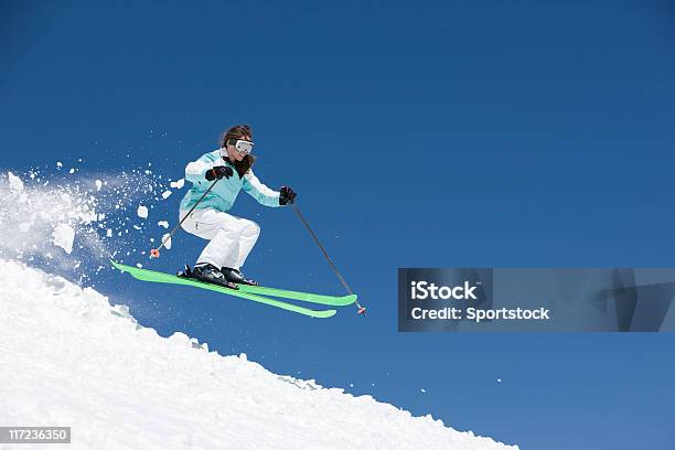 Great Female Skier Stock Photo - Download Image Now - Alpine Skiing, Colorado, Skiing