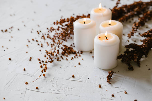 istock White Candles As Decoration On The Table 1172365686