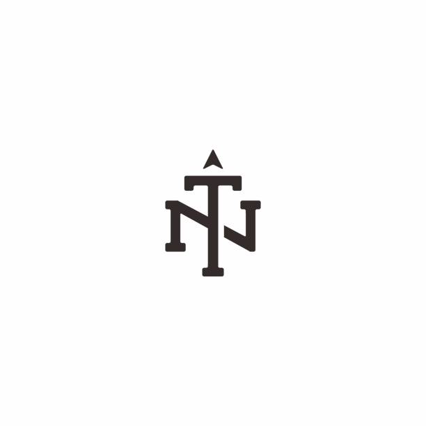 illustrazioni stock, clip art, cartoni animati e icone di tendenza di initial/monogram tn per l'ispirazione del design del nord - letter n