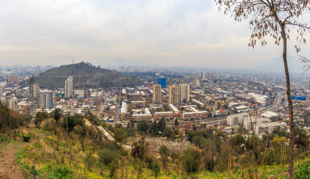 istock Panoramic view of Santiago's pollution from San Cristobal Hill in Chile. 1172367832