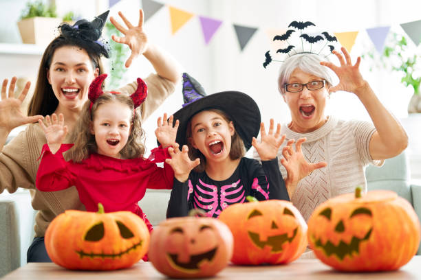 istock family celebrating Halloween 1172369814