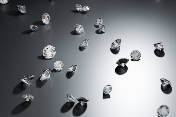 istock Many diamonds placed on a black plane, cg 1172369860