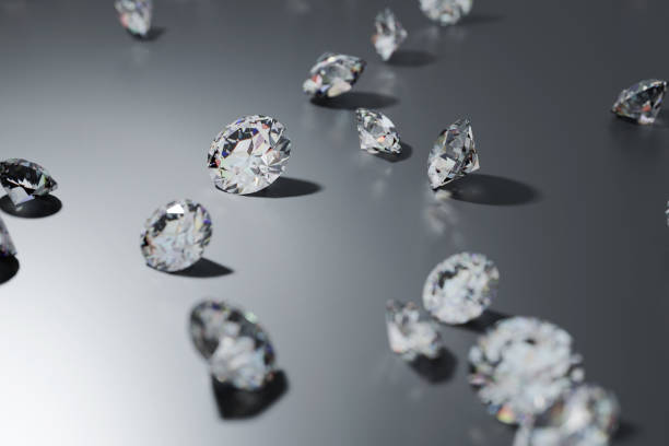 istock Many diamonds placed on a black plane, cg 1172369863