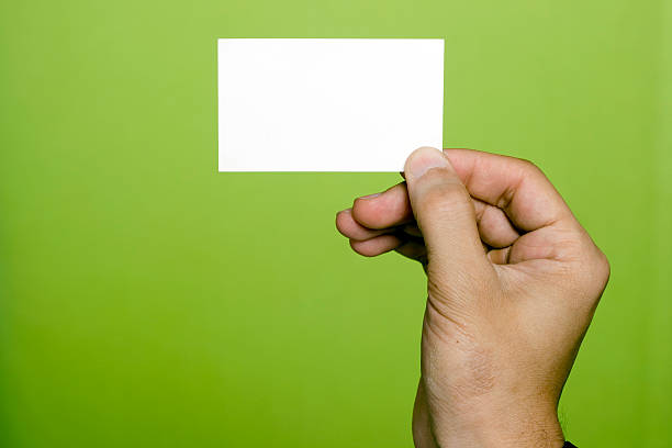 istock Human Hand Holding a Blank business card Placard 117237915