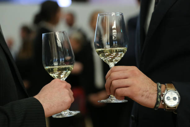 istock Aperitif with glasses of white wine 1172384946