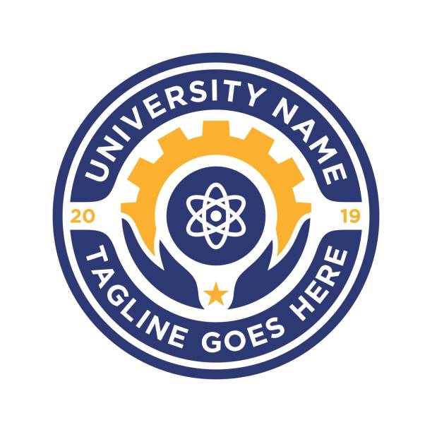 University / School Emblem design inspiration image description science and technology logo stock illustrations