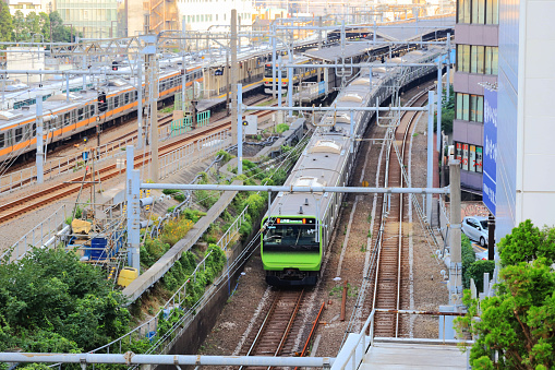 Tokyo, Japan - Aug.02.2019: Yamanote Line ( Yamanote Line ) Chūō-Sōbu Line (Chuo/ Sobu Gentle Line) and Chūō Line (Chuo Line Rapid)