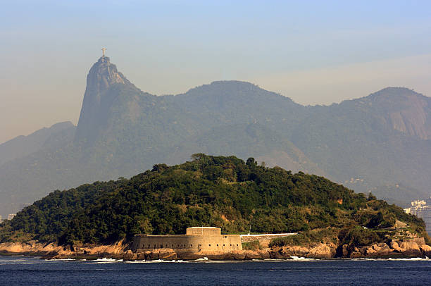 Sao Joao Fortification in Rio de Janeiro Guanabara Bay entrance corcovado stock pictures, royalty-free photos & images