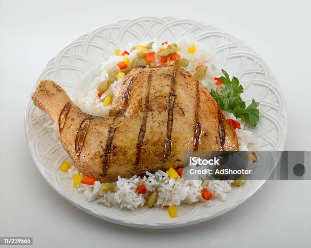 Foto de Frango Grelhado e mais fotos de stock de Arroz - Alimento básico - Arroz - Alimento básico, Frango Assado, Almoço