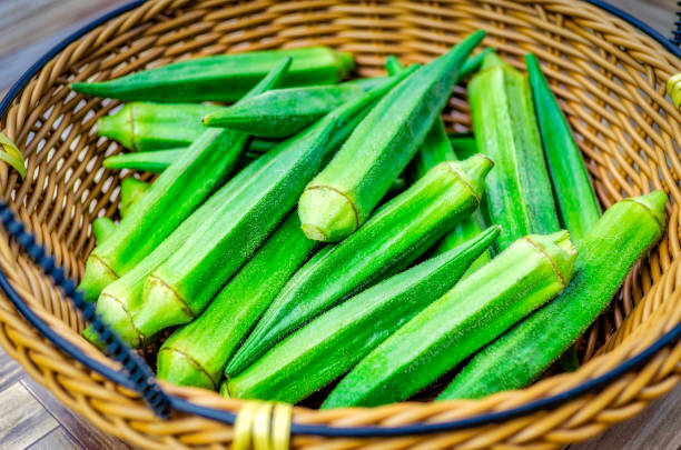 istock Fresh Okra in a basket 1172399613